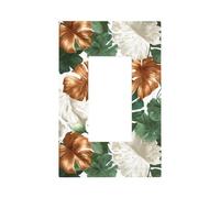 Plaque murale à bascule pour interrupteur de couleur blanche cuivrée verte tropicale 1 bande décorative pour la maison, la cuisine, la salle de bain