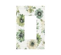 Plaque murale à bascule pour interrupteur - Motif marguerites vertes et blanches - Décoration pour la maison, la cuisine, la salle de bain