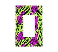 Plaque murale à bascule pour interrupteur - Vert fluo, violet, noir - Imprimé zèbre - Décoration pour la maison, la cuisine, la salle de bain