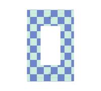 Plaque murale à bascule simple à motif damier bleu et beige pour décoration de maison, cuisine, salle de bain