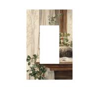 Plaque murale à bascule simple avec motif chat endormi allongé sur une plaque murale pour la maison, la cuisine, la salle de bain