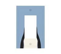 Plaque murale à bascule simple en forme de pingouin avec nœud papillon pour décoration de maison, cuisine, salle de bain