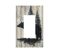 Plaque murale à bascule simple en forme de silhouette d'ours en bois rustique pour décoration de maison, cuisine, salle de bain