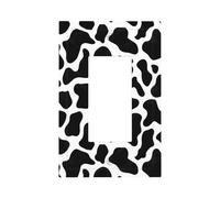 Plaque murale à bascule simple en peau de vache noire et blanche pour décoration de maison, cuisine, salle de bain