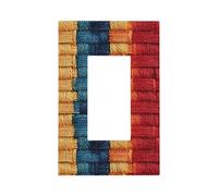 Plaque murale à bascule simple en tissu texturé rouge, bleu, jaune pour décoration de maison, cuisine, salle de bain