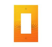 Plaque murale à bascule simple orange ondulée circulaire concentrique pour décoration de maison, cuisine, salle de bain