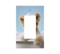 Plaque murale à bascule simple pour décoration de maison, cuisine, salle de bain - Lion dans une baignoire sur pattes avec bulles