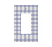 Plaque murale à bascule simple pour interrupteur à motif à carreaux beige et violet - Décoration pour la maison, la cuisine, la salle de bain