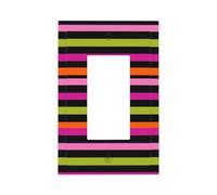 Plaque murale à bascule simple pour interrupteur à rayures roses, oranges, noires et vertes, 1 interrupteur décoratif pour la maison, la cuisine, la salle de bain