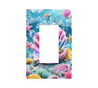 Plaque murale à bascule simple pour interrupteur - Coquillage rose et violet avec perles - Décoration pour la maison, la cuisine, la salle de bain