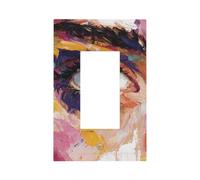 Plaque murale à bascule simple pour interrupteur graffiti œil de fille 1 gang décorateur de prise de courant pour la maison, la cuisine, la salle de bain