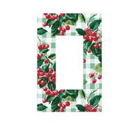 Plaque murale à bascule simple pour interrupteur - Motif feuilles vertes sur carreaux - Décoration pour la maison, la cuisine, la salle de bain