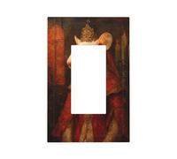 Plaque murale à bascule unique pour décoration de maison, cuisine, salle de bain - Motif souris blanche Renaissance - Femme noble avec couronne