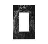 Plaque murale à bascule unique pour interrupteur - Lion majestueux avec couronne - Décoration pour la maison, la cuisine, la salle de bain