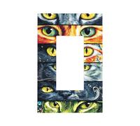 Plaque murale à bascule unique pour interrupteur Motif œil de chat 1 gang Décoration de prise de courant pour la maison, la cuisine, la salle de bain