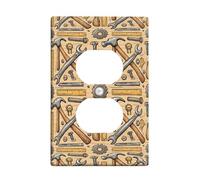 Plaque murale uplex, règle de marteau vintage industriel, sans plastique marron, taille standard, double prise de courant, pour chambre à coucher, salle de bain, cuisine, entrée