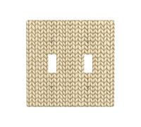 Plaque murale à double interrupteur à bascule en crochet - Blanc crème - Taille standard - 11,4 x 11,4 cm