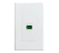 Plaque murale à fibre optique sans vis 1 port SC/APC - Plaque de couverture de prise Keystone fibre optique pour passage de câble à fibre optique - Blanc