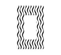 Plaque murale à motif vague noire et blanche, 1 bande sans vis, taille standard, 11,7 x 7,1 cm, cache-prise pour interrupteur décoratif, en polycarbonate thermoplastique