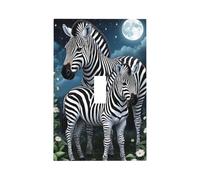 Plaque murale à motif zèbre et lune pour interrupteur à bascule simple, 7,6 x 12,7 cm (3 x 5 pouces)