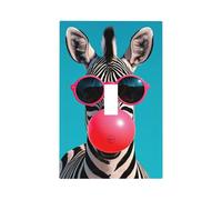 Plaque murale à motif zèbre pour interrupteur à bascule simple, 7,6 x 12,7 cm (3 x 5 pouces)