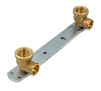 Plaque Murale à Souder Double 15x1/2"x150 mm - Laiton CuZn40Pb2 - Support Double à Souder - 10 Bar