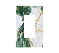 Plaque murale abstraite en marbre blanc, vert et doré - Plaque murale à bascule simple - Décoration pour la maison, la cuisine, la salle de bain