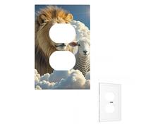 Plaque murale agneau avec nuages de lion - Plaques murales décoratives - 1 interrupteur à bascule - Pour chambre à coucher, cuisine, salon