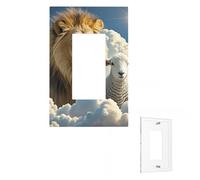 Plaque murale agneau avec nuages de lion - Plaques murales décoratives - 1 interrupteur à bascule - Pour chambre à coucher, cuisine, salon