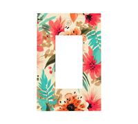 Plaque murale aquarelle feuilles et fleurs de la jungle - Plaque murale à bascule unique - Décoration pour la maison, la cuisine, la salle de bain