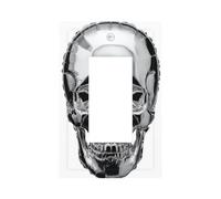 Plaque murale argentée en forme de tête de mort humaine pour interrupteur, plaque murale à bascule unique, 1 gang décorateur pour la maison, la cuisine, la salle de bain