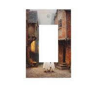 Plaque murale avec 3 jolis petits fantômes dans la vieille ville - Plaque murale à bascule unique - Décoration pour la maison, la cuisine, la salle de bain