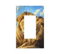 Plaque murale avec deux lions mâles se reposant ensemble - Plaque murale à bascule unique - Décoration pour la maison, la cuisine, la salle de bain