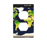 Plaque murale avec impression carte du monde receptacle - Plaque de commutation électrique - Couvercle de prise de courant