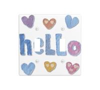 Plaque murale avec inscription « Hello » pour la Saint Valentin avec cœurs - Taille standard - 11,4 x 11,4 cm