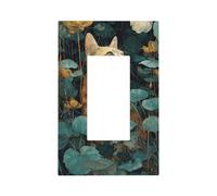 Plaque murale avec interrupteur en forme de chat tigré orange dans une forêt avec interrupteur au clair de lune - 1 interrupteur à bascule - Décoration pour la maison, la cuisine, la salle de bain