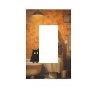 Plaque murale avec interrupteur fantôme assis sur les toilettes, pour lire un journal, plaque murale à bascule, 1 gang décorateur de prise de courant pour la maison, la cuisine, la salle de bain