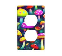 Plaque murale avec motif champignons lumineux - Plaque murale - Plaque de commutation électrique - Couvercle de prise de courant