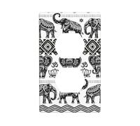 Plaque murale avec motif éléphant bohème imprimé duplex pour prise de courant électrique.