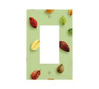 Plaque murale avec motif feuilles colorées sur fond vert clair - Plaque murale à bascule unique - Décoration pour la maison, la cuisine, la salle de bain