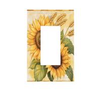 Plaque murale avec oreilles de blé de tournesol - Plaque murale à bascule unique - Décoration pour la maison, la cuisine, la salle de bain