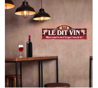 Plaque murale Bar le dit vin géante Rouge