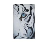 Plaque murale blanche avec motif œil de tigre - 1 interrupteur décoratif - Pour cuisine, salle de bain - Dimensions : 11,4 x 7 cm