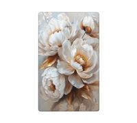 Plaque murale blanche et ivoire avec centres dorés - Plaque murale vierge pour interrupteur décoratif pour cuisine, salle de bain - Dimensions : 11,4 x 7 cm