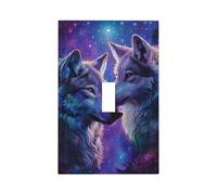 Plaque murale Cosmic Wolf (1) pour interrupteur à bascule simple, 7,6 x 12,7 cm (3 x 5 po)