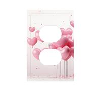 Plaque murale décorative 1 gang avec sortie duplex pour la Saint-Valentin, ballons roses d'amour pour chambre à coucher, salon