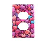 Plaque murale décorative 1 gang - Motif petit cœur rose - Pour chambre à coucher, salon