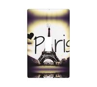 Plaque murale décorative 1 gang Tour Eiffel Love Paris, taille standard en polycarbonate incassable pour interrupteur et couvercle de prise