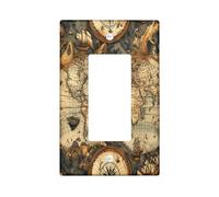 Plaque murale décorative à 1 gang avec carte au trésor nautique - Plaque murale décorative vintage pour chambre à coucher, salon