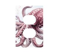 Plaque murale décorative à 1 prise duplex - Octopus Nautical Kraken Ocean - Pour chambre à coucher, salon